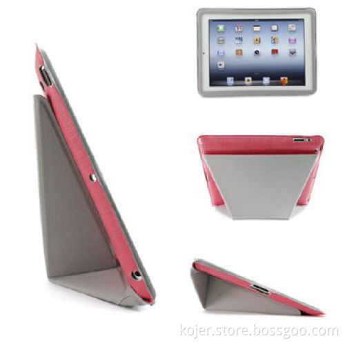 Creative Folding PU Leather Cases for New iPad, Full Access to All Functional Ports